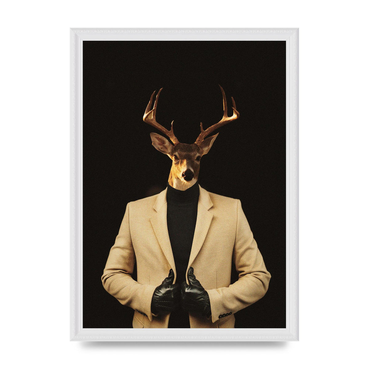 Deer Head Edit Wall Art - A3 framed