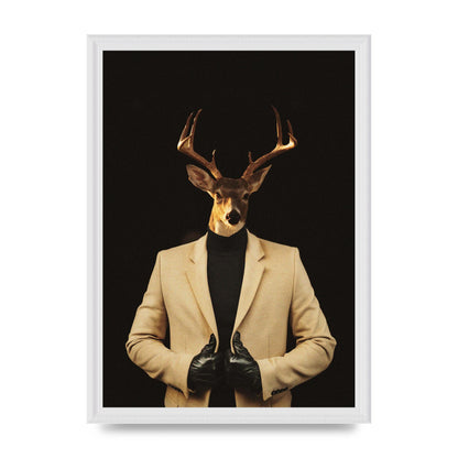 Deer Head Edit Wall Art - A3 framed