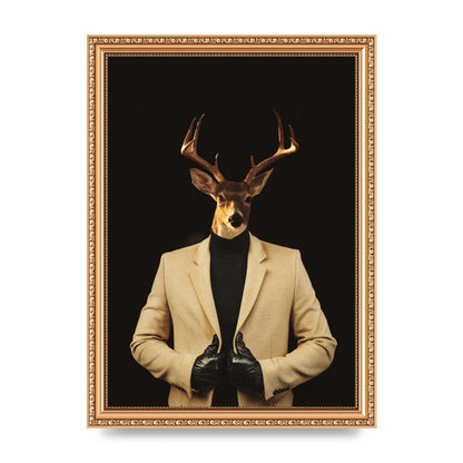 Deer Head Edit Wall Art - A4 framed