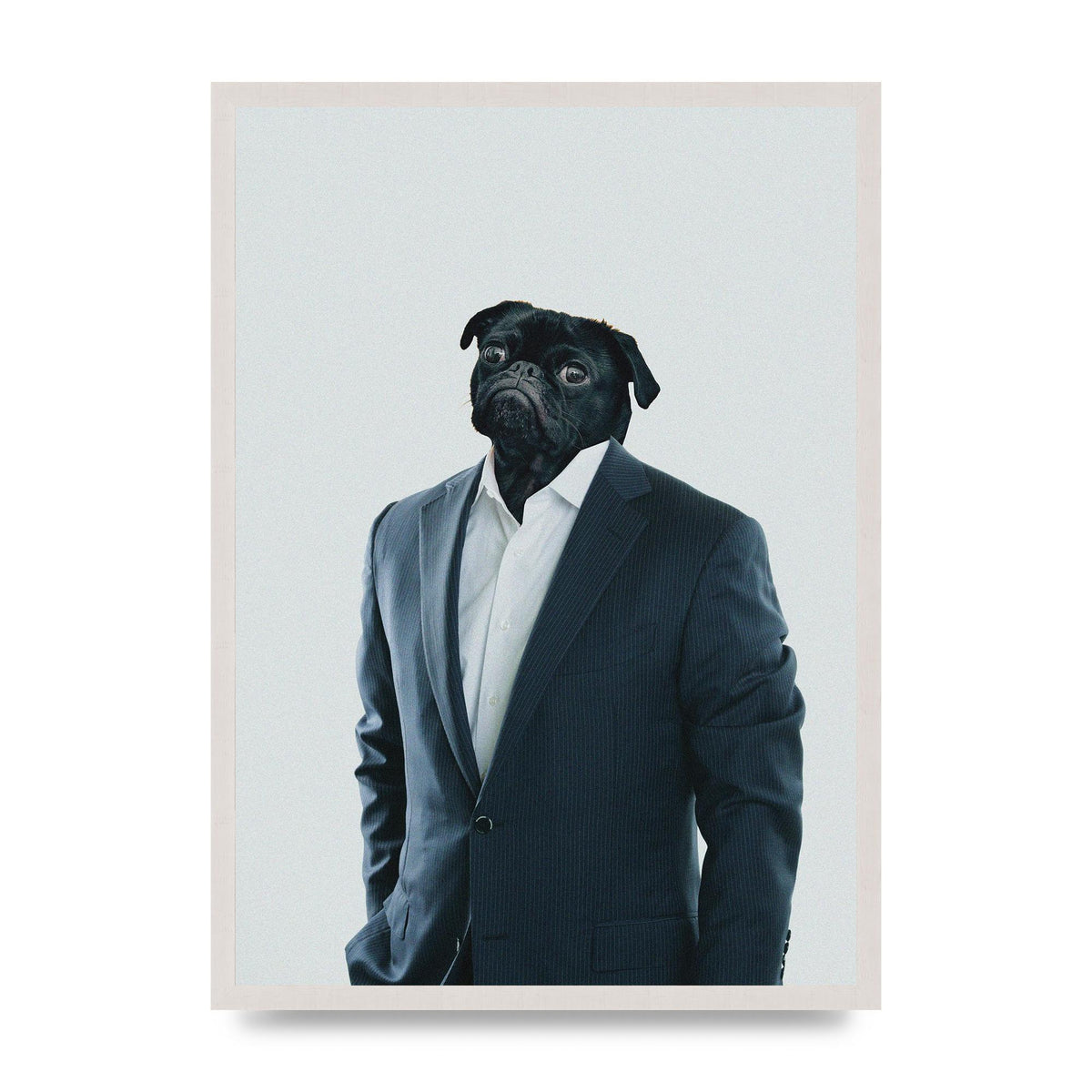 Pug Head Edit Art For The Home - A2 framed