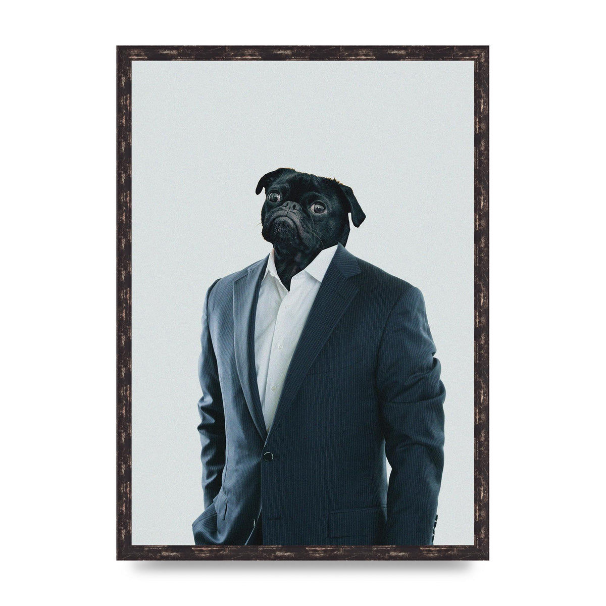 Pug Head Edit Art For The Home - A2 framed