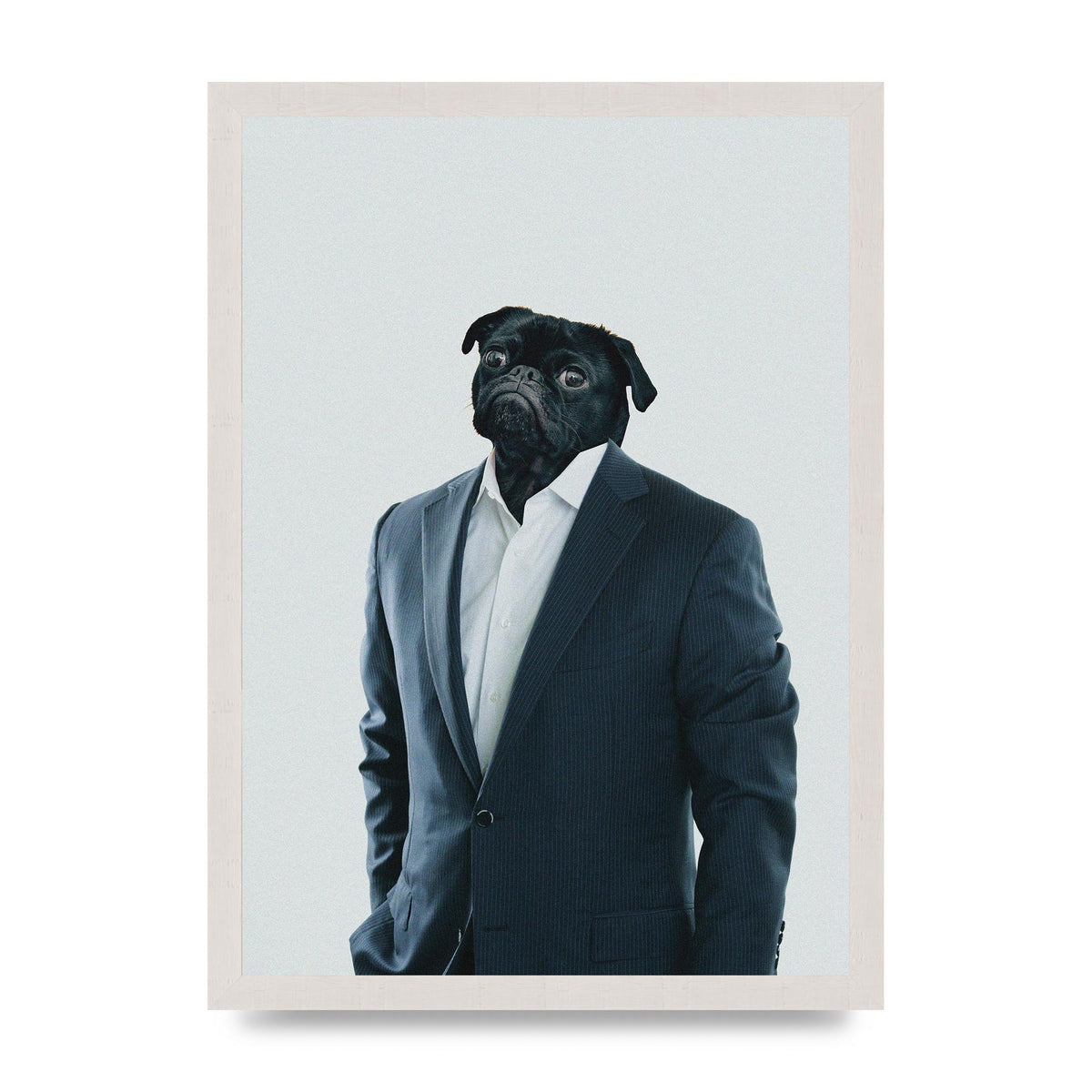 Pug Head Edit Art For The Home - A3 framed
