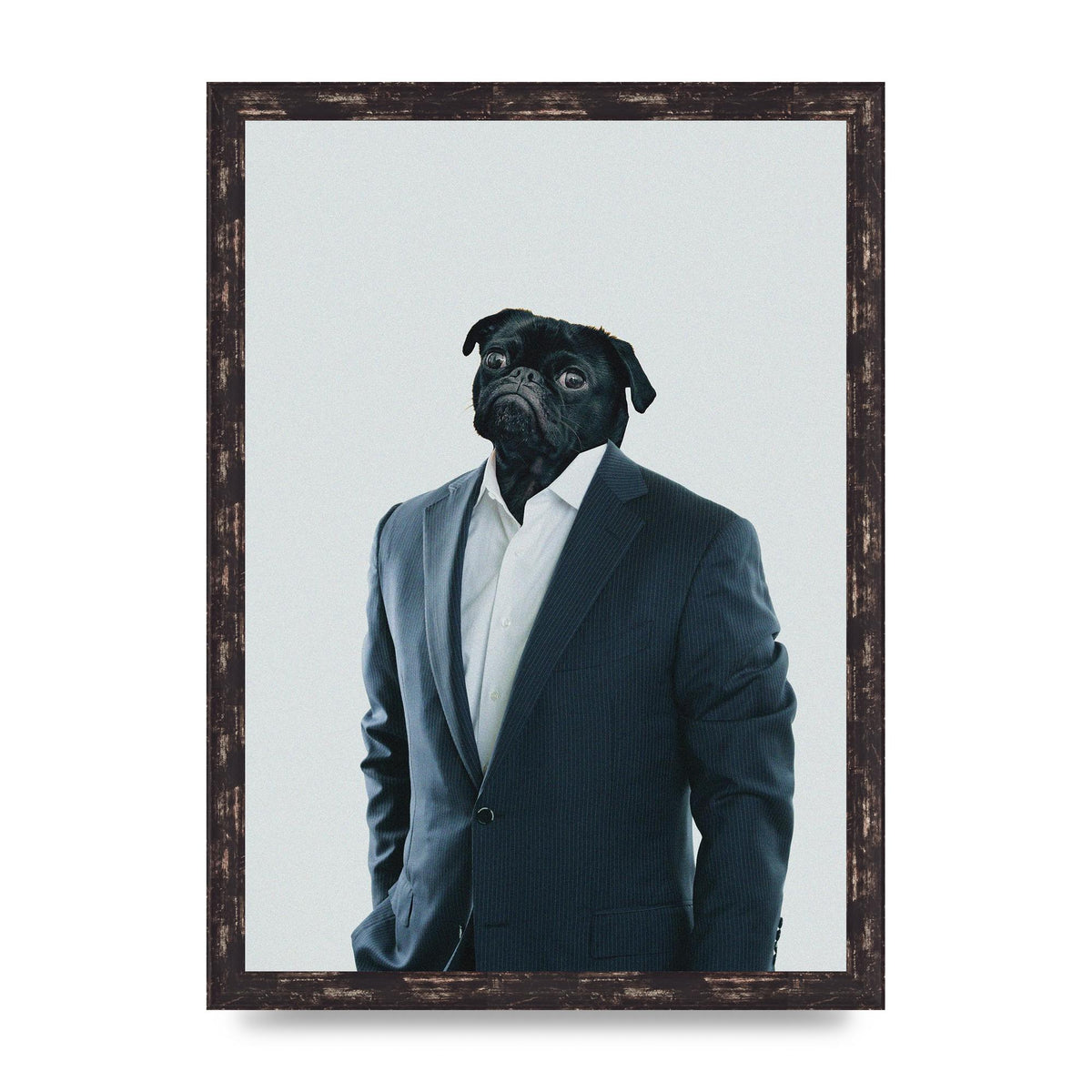 Pug Head Edit Art For The Home - A3 framed