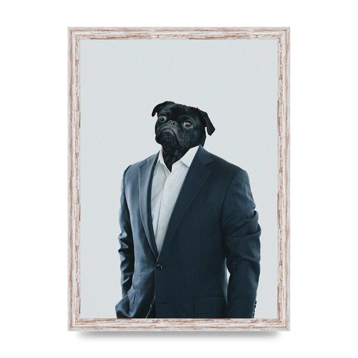 Pug Head Edit Art For The Home - A3 framed