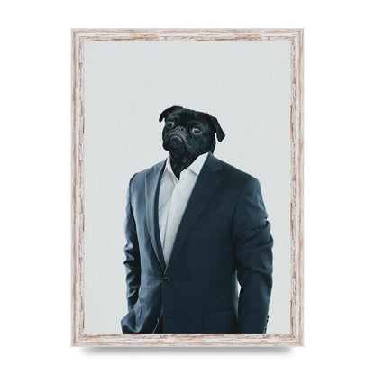 Pug Head Edit Art For The Home - A3 framed