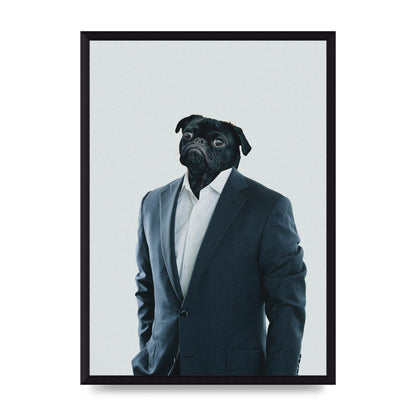 Pug Head Edit Art For The Home - A3 framed