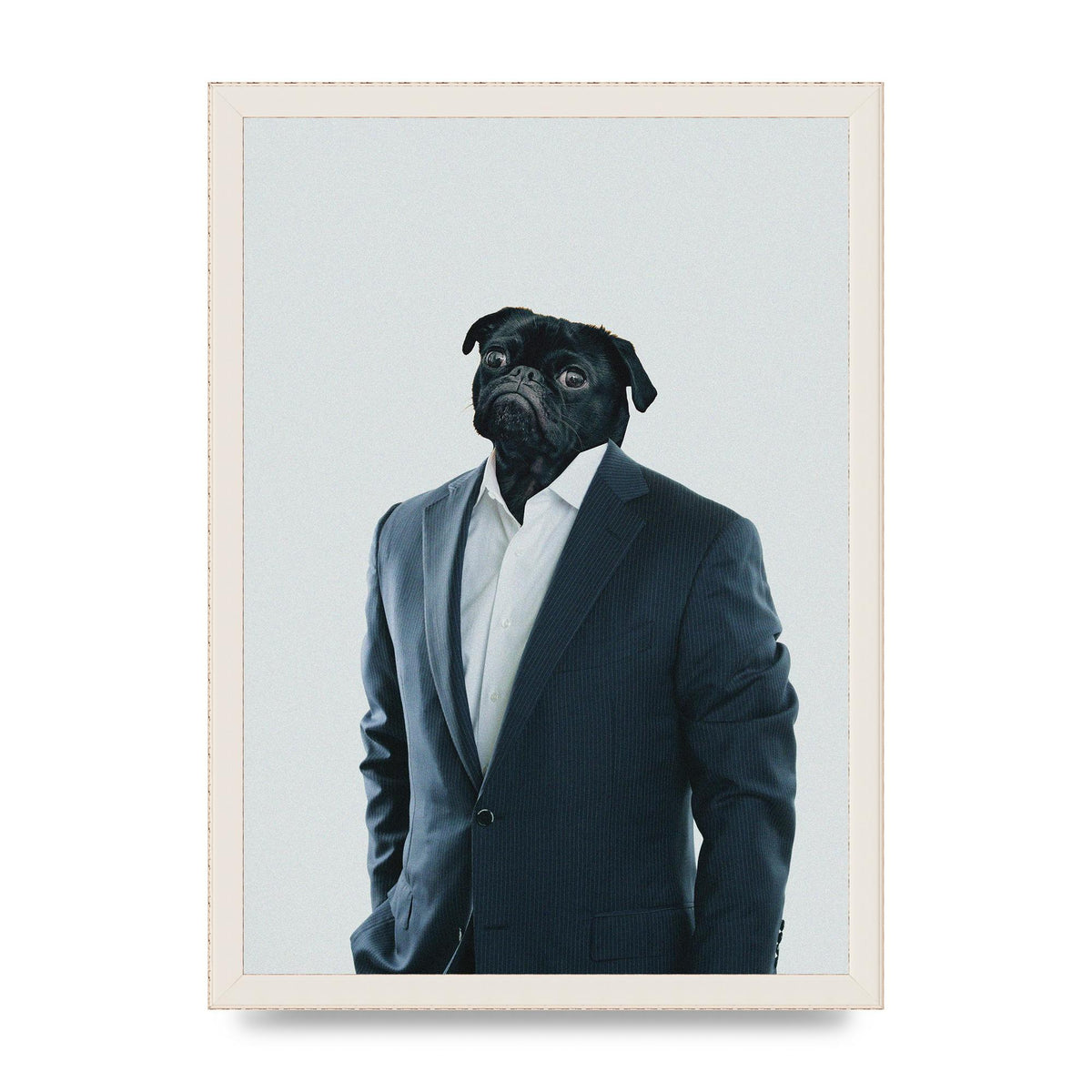 Pug Head Edit Art For The Home - A3 framed