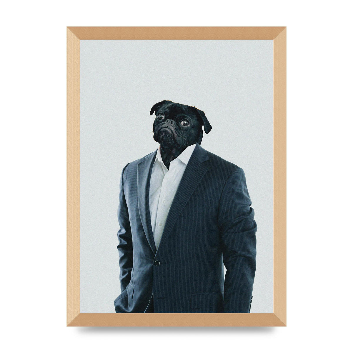 Pug Head Edit Art For The Home - A3 framed