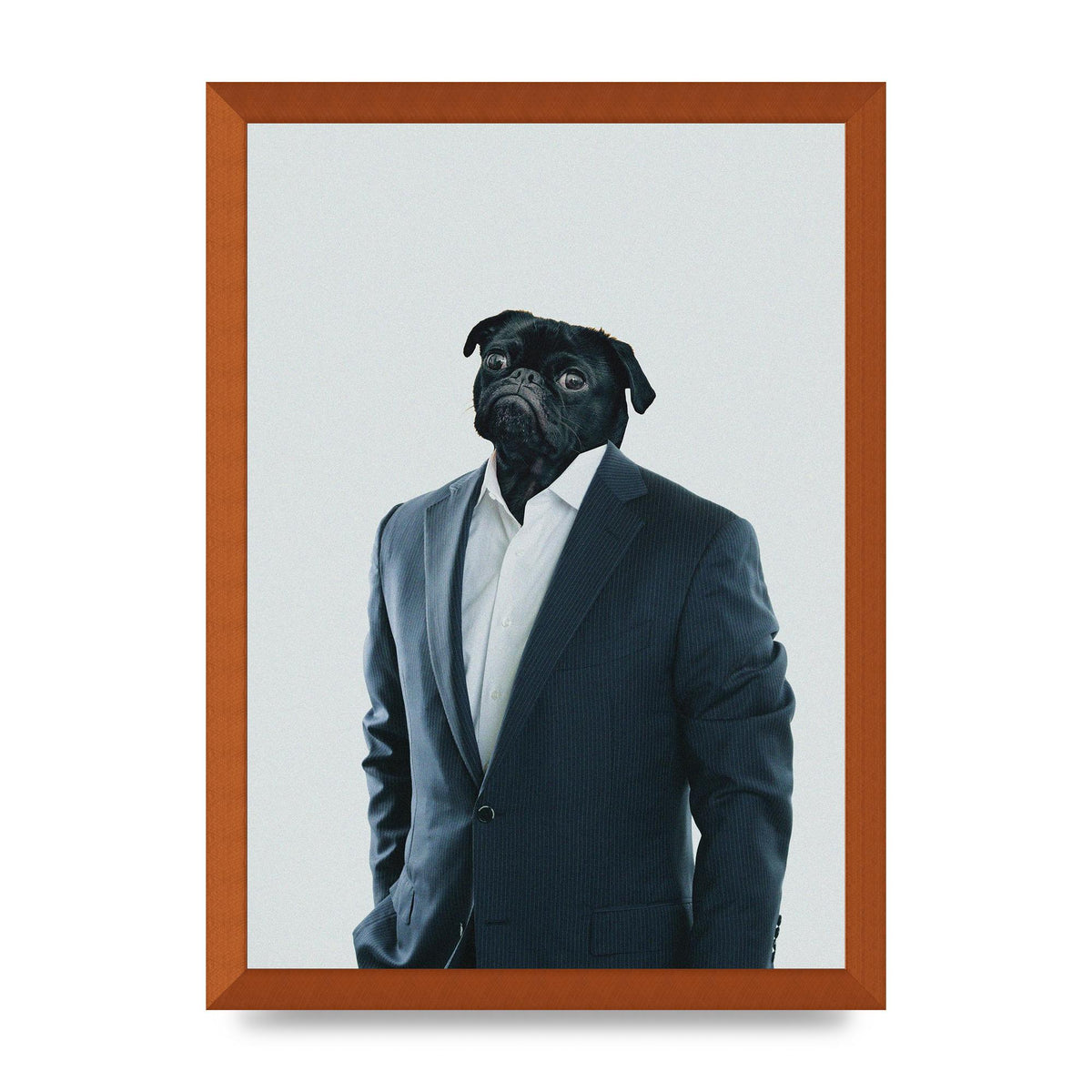 Pug Head Edit Art For The Home - A3 framed