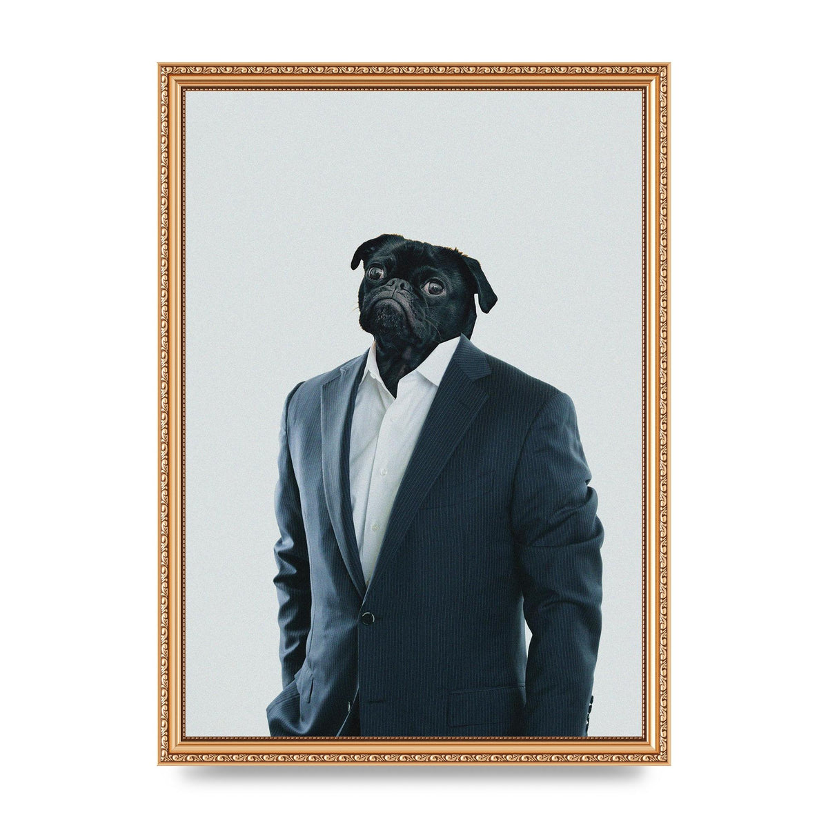 Pug Head Edit Art For The Home - A3 framed
