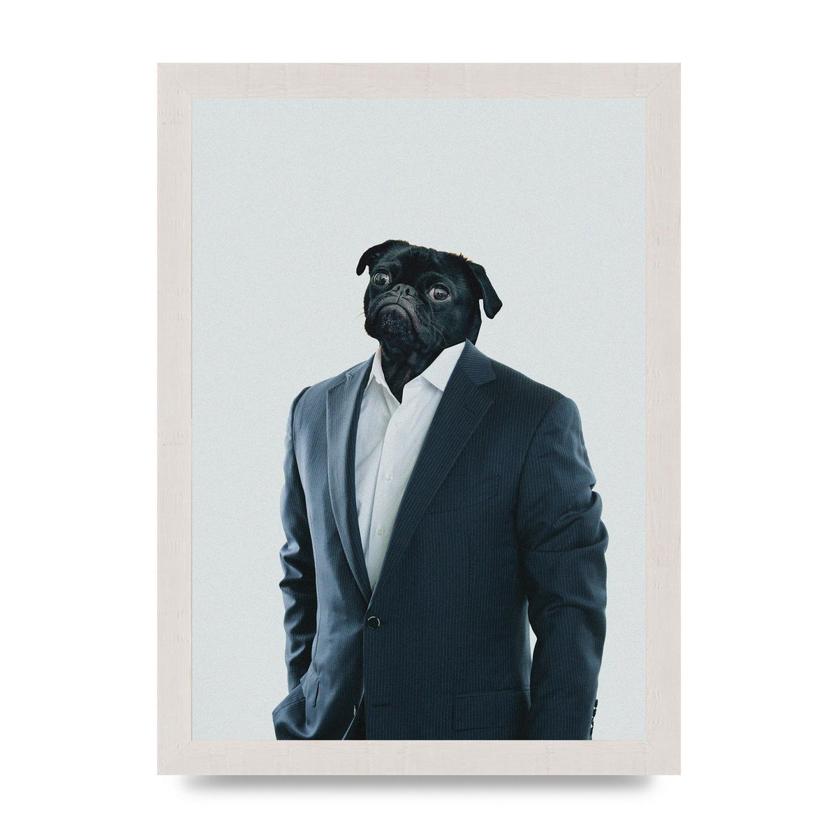 Pug Head Edit Art For The Home - A4 framed