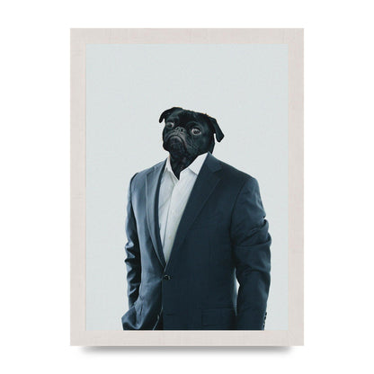 Pug Head Edit Art For The Home - A4 framed