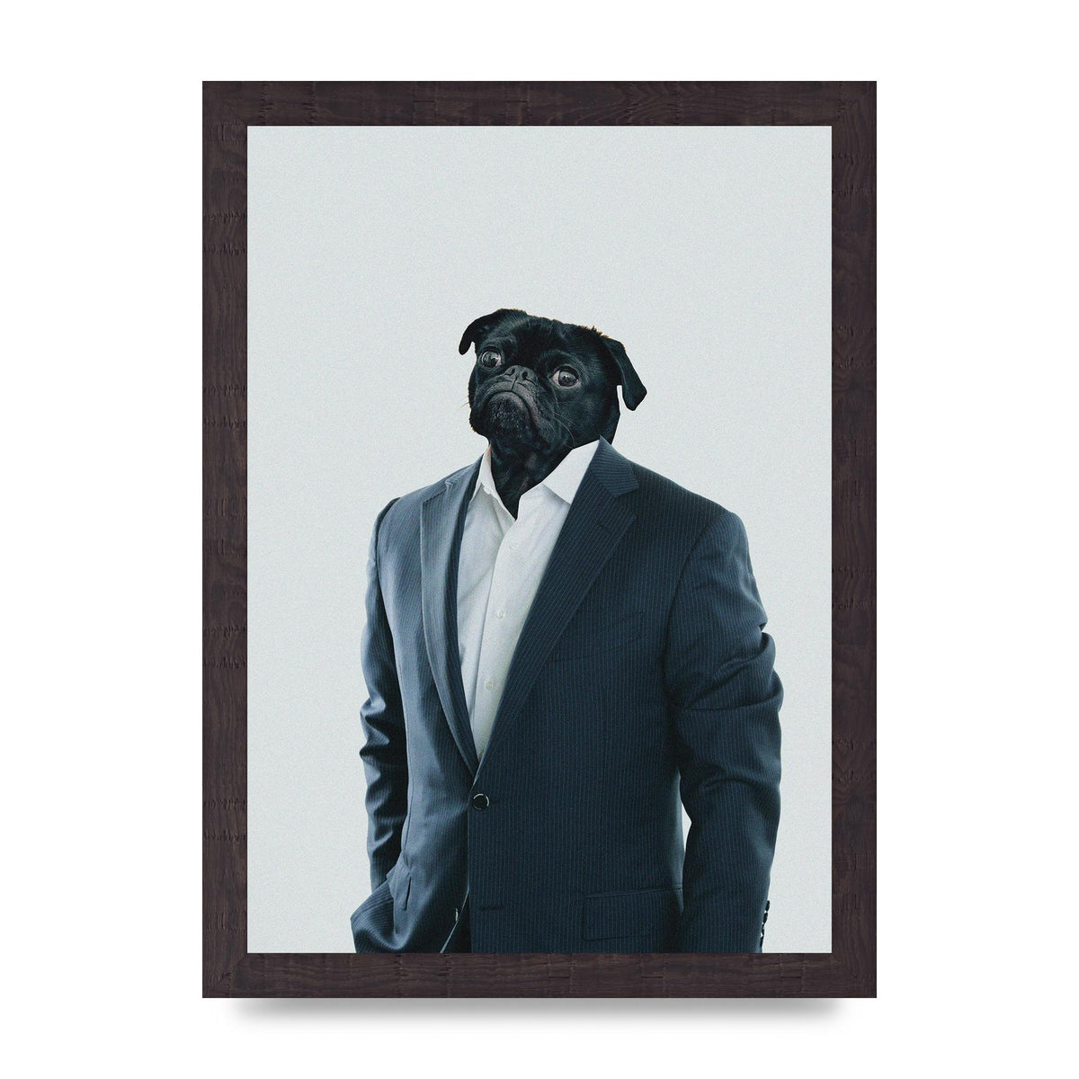 Pug Head Edit Art For The Home - A4 framed