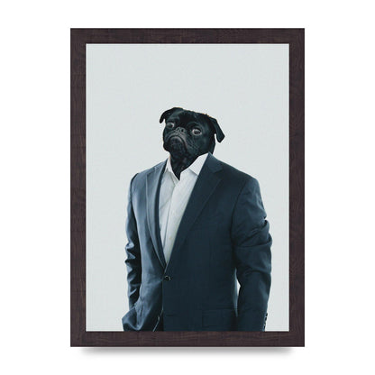 Pug Head Edit Art For The Home - A4 framed