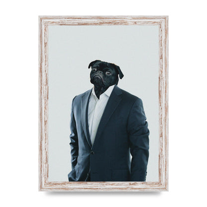 Pug Head Edit Art For The Home - A4 framed