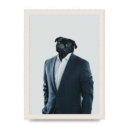 Pug Head Edit Art For The Home - A4 framed