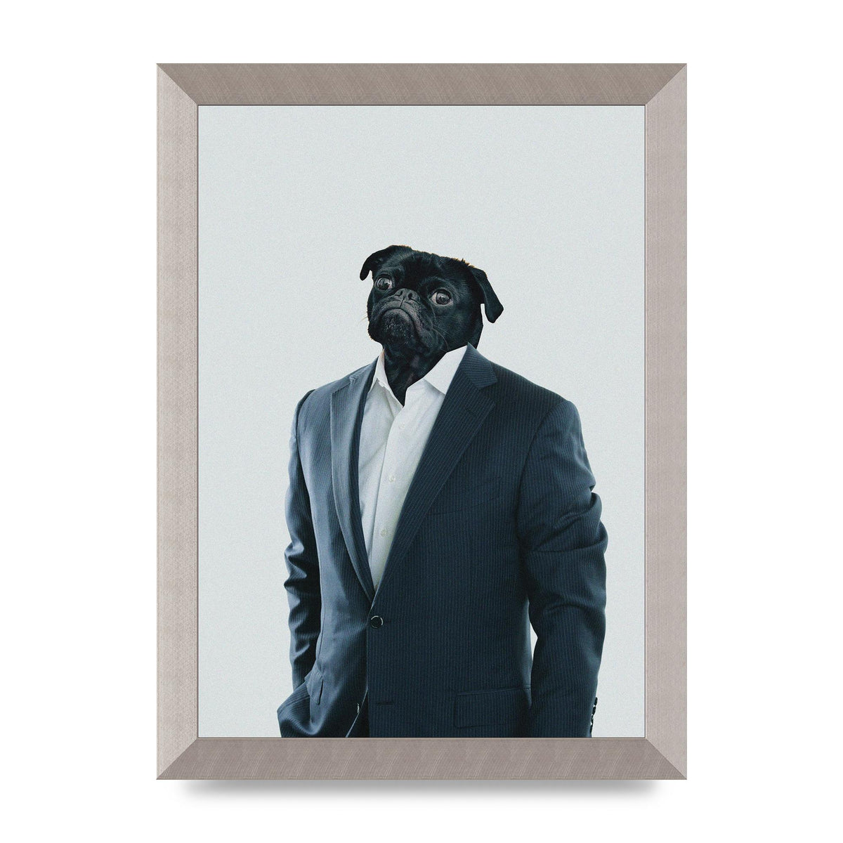 Pug Head Edit Art For The Home - A4 framed