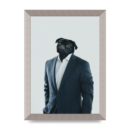 Pug Head Edit Art For The Home - A4 framed