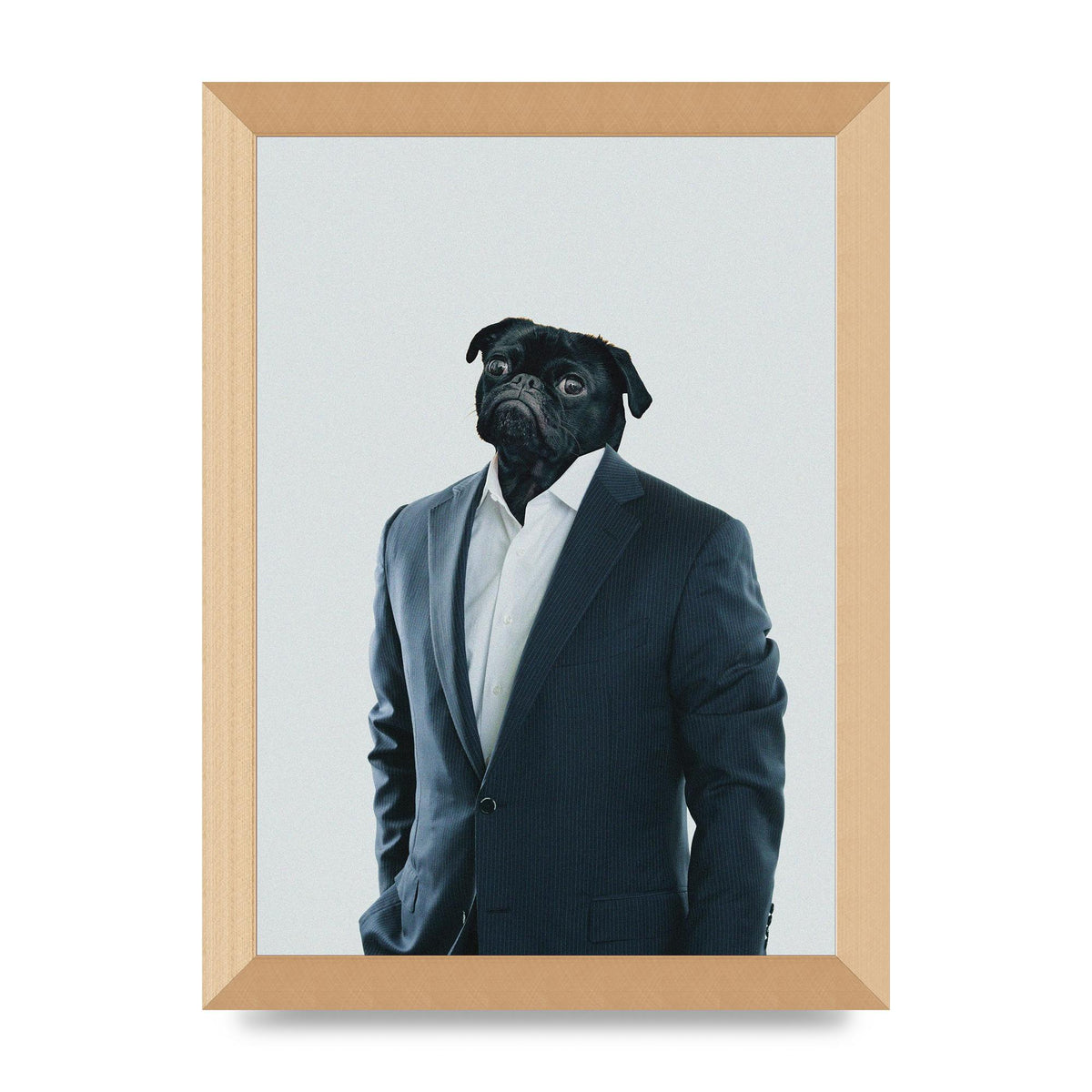 Pug Head Edit Art For The Home - A4 framed