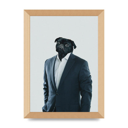Pug Head Edit Art For The Home - A4 framed