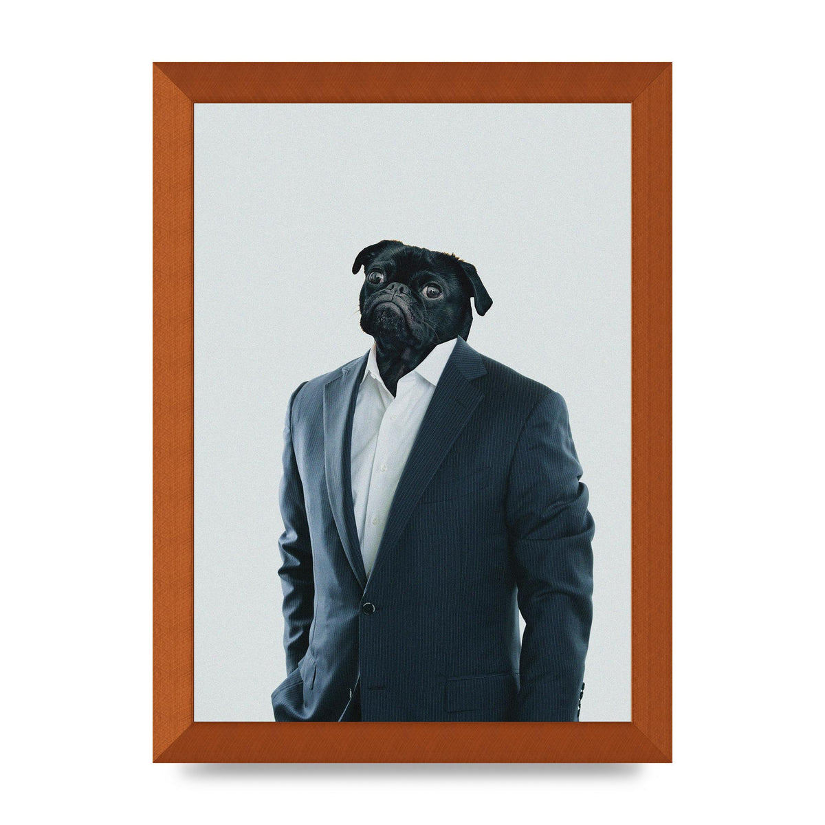 Pug Head Edit Art For The Home - A4 framed