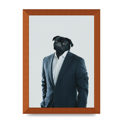 Pug Head Edit Art For The Home - A4 framed