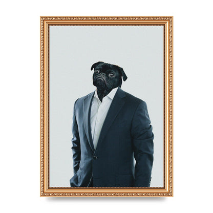 Pug Head Edit Art For The Home - A4 framed