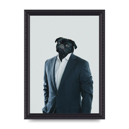 Pug Head Edit Art For The Home - A4 framed