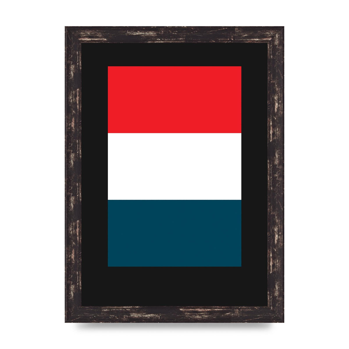 Bold Geometric Three Printed Poster - A4 framed