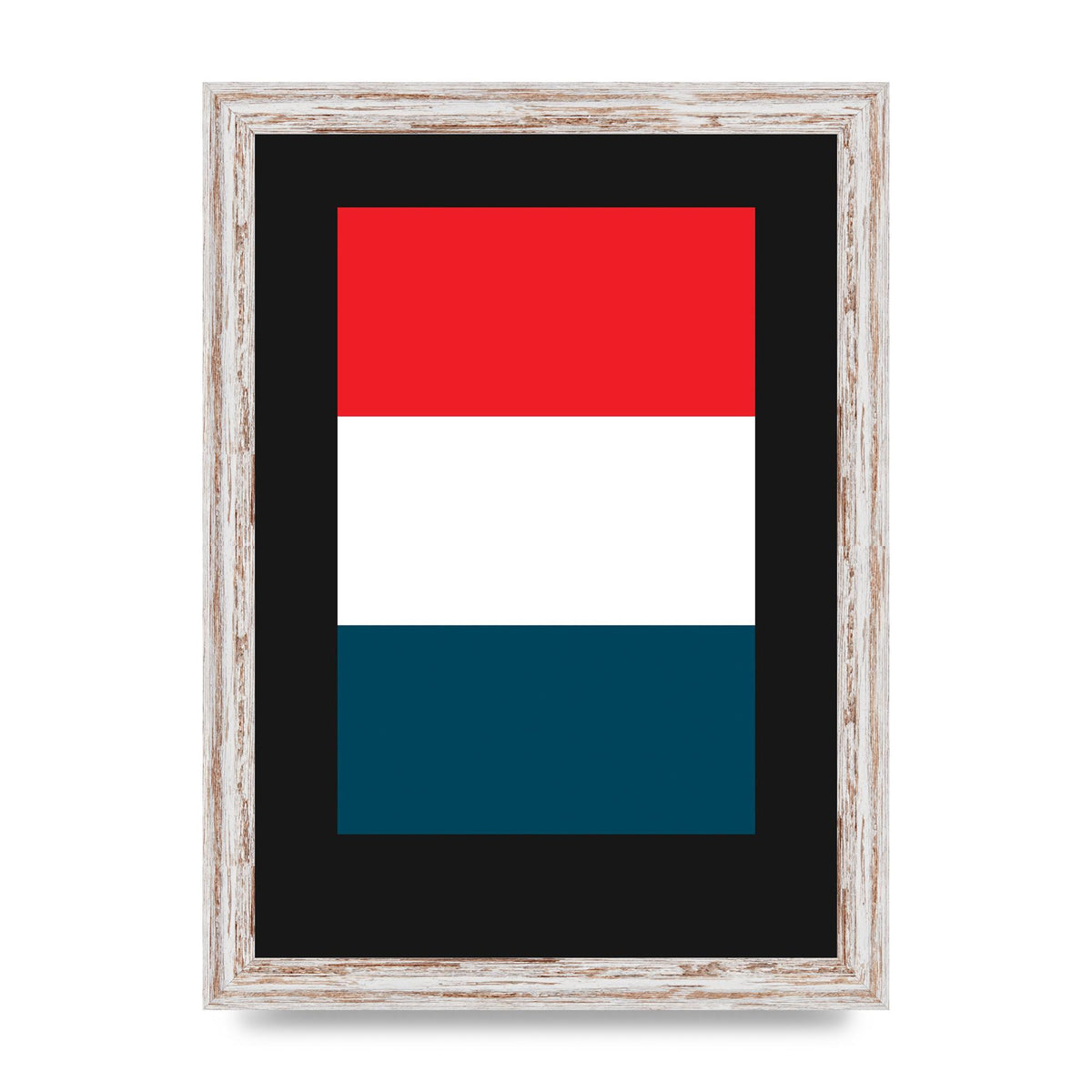 Bold Geometric Three Printed Poster - A4 framed