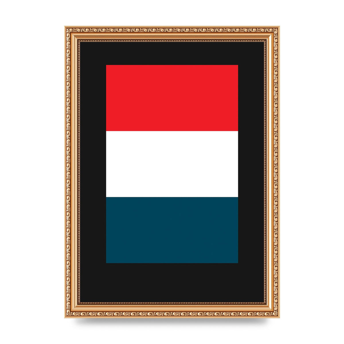 Bold Geometric Three Printed Poster - A4 framed