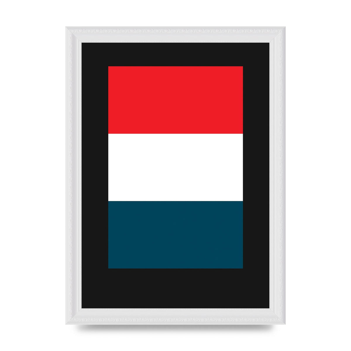 Bold Geometric Three Printed Poster - A4 framed