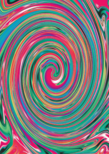 Halftone Multicolour Trippy Swirl Printed Poster - detail