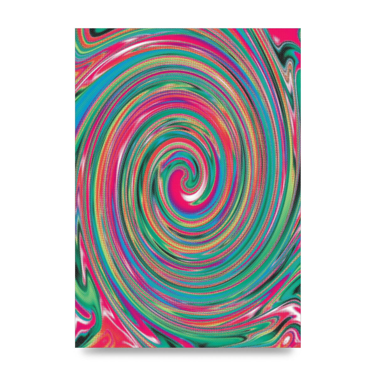 Halftone Multicolour Trippy Swirl Printed Poster - unframed print