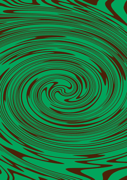 Green Trippy Swirl Wall Art - detail
