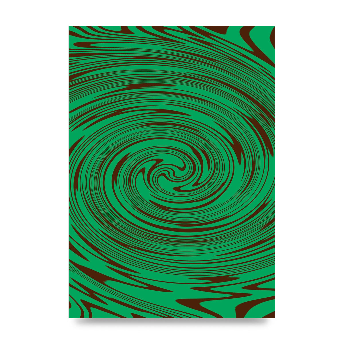 Green Trippy Swirl Wall Art - unframed print