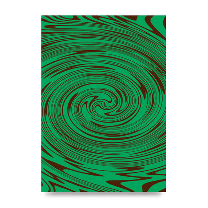 Green Trippy Swirl Wall Art - unframed print