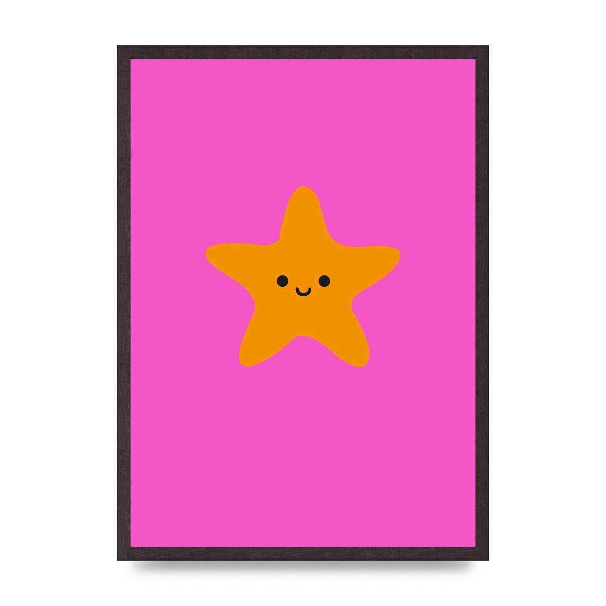Kids Starfish Illustration Girls Wall Art - A2 framed