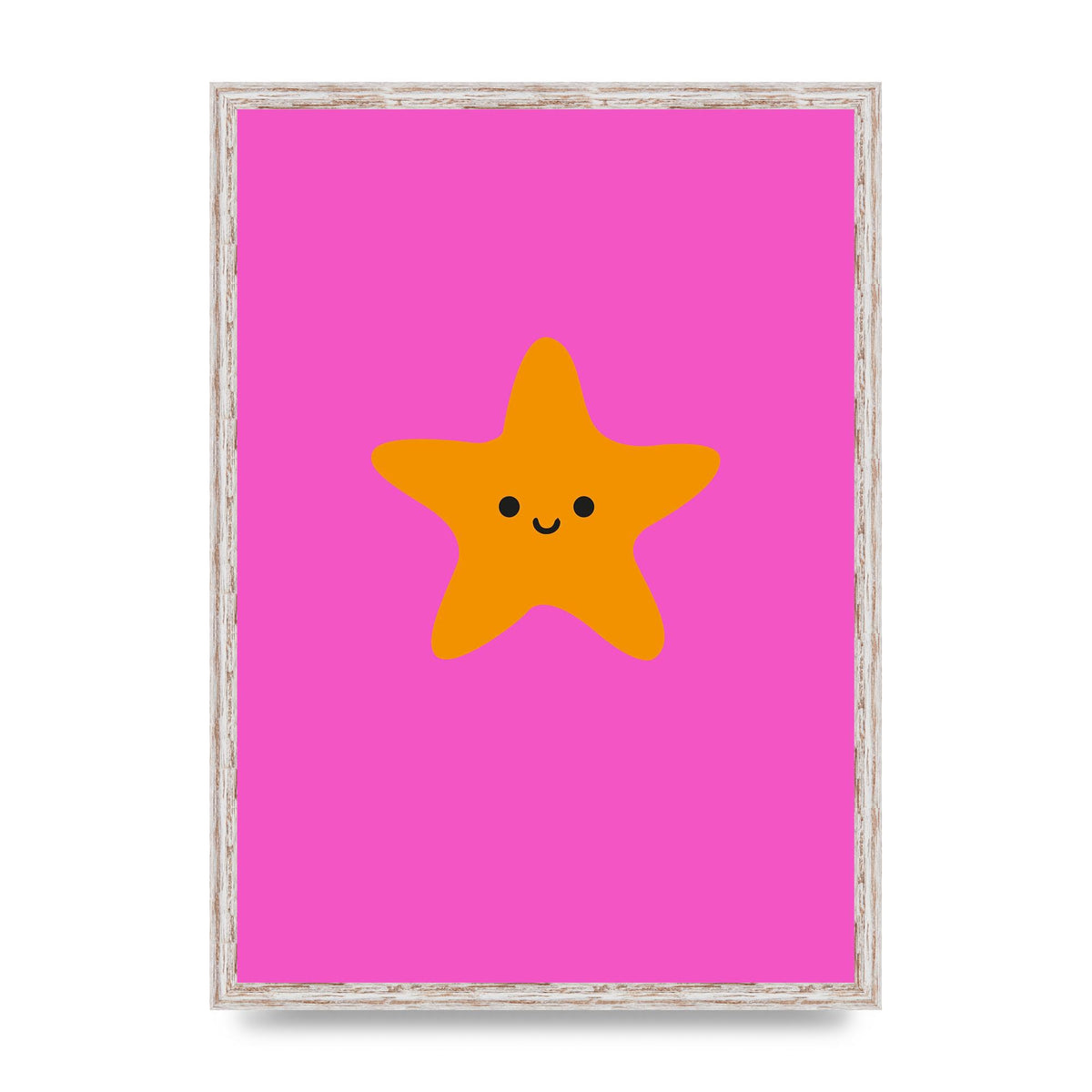 Kids Starfish Illustration Girls Wall Art - A2 framed