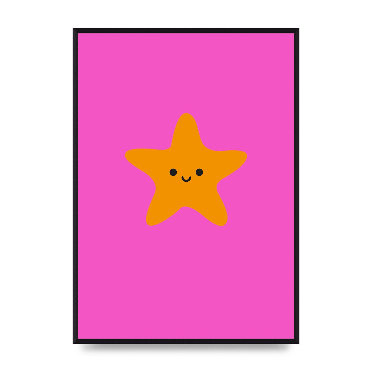 Kids Starfish Illustration Girls Wall Art - A2 framed