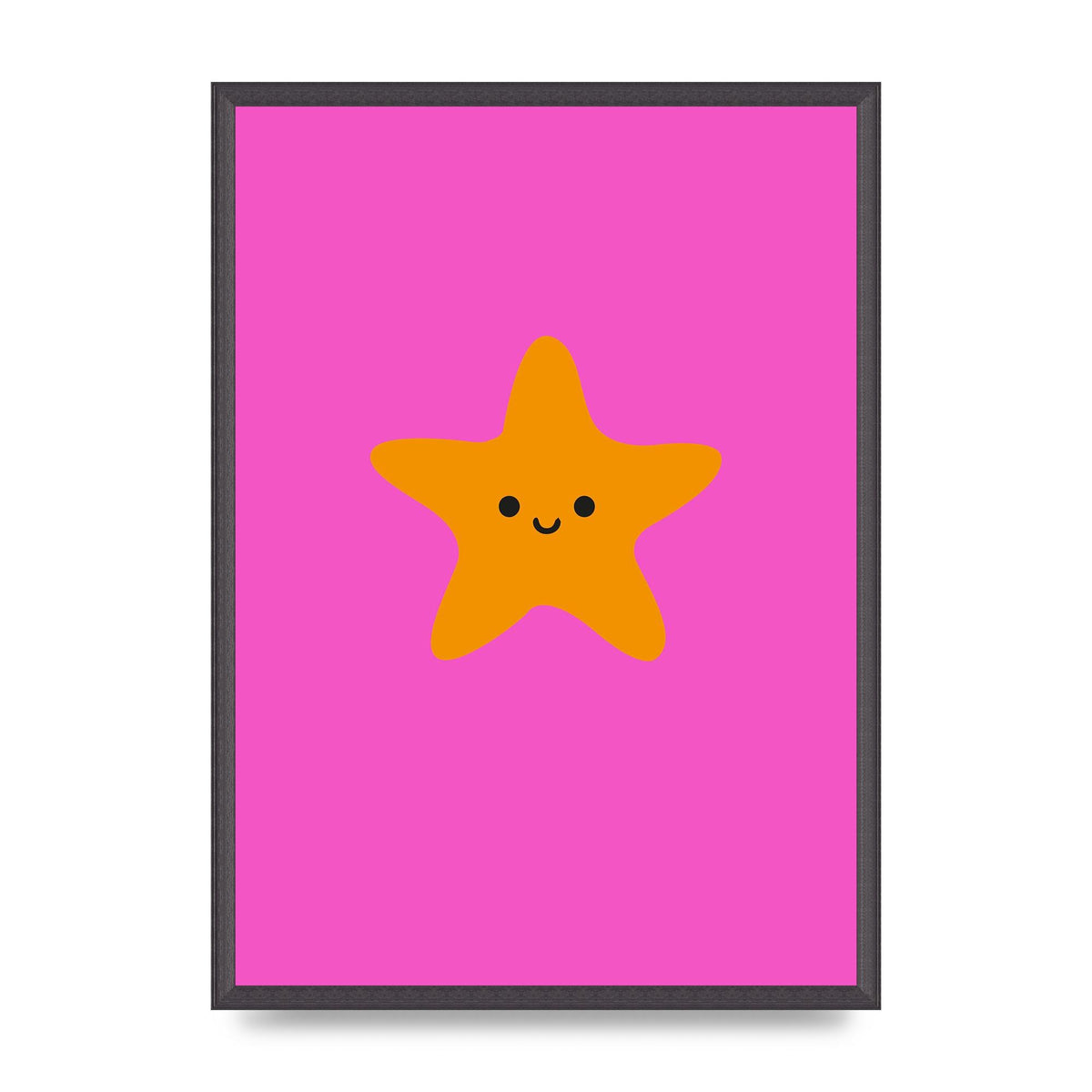 Kids Starfish Illustration Girls Wall Art - A2 framed