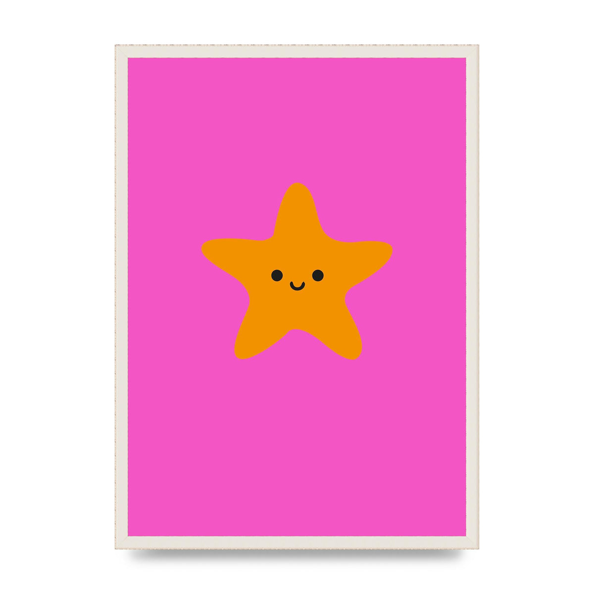 Kids Starfish Illustration Girls Wall Art - A2 framed