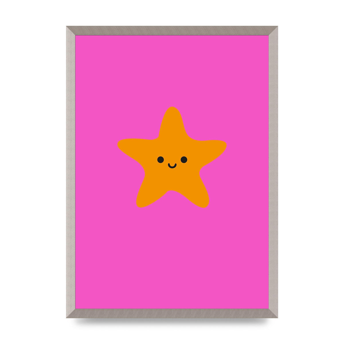 Kids Starfish Illustration Girls Wall Art - A2 framed