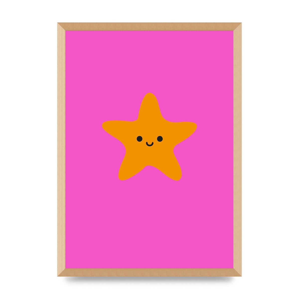 Kids Starfish Illustration Girls Wall Art - A2 framed