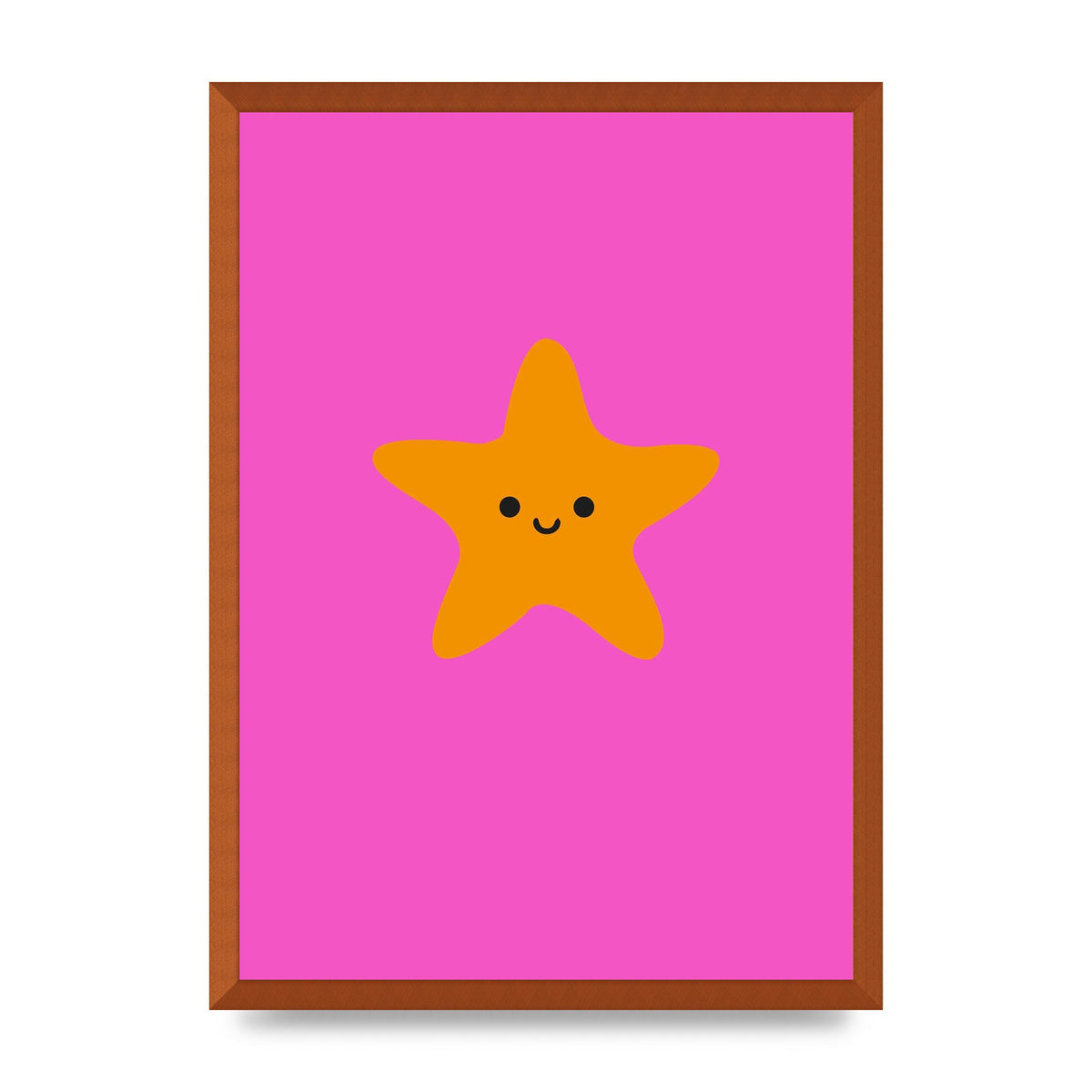 Kids Starfish Illustration Girls Wall Art - A2 framed