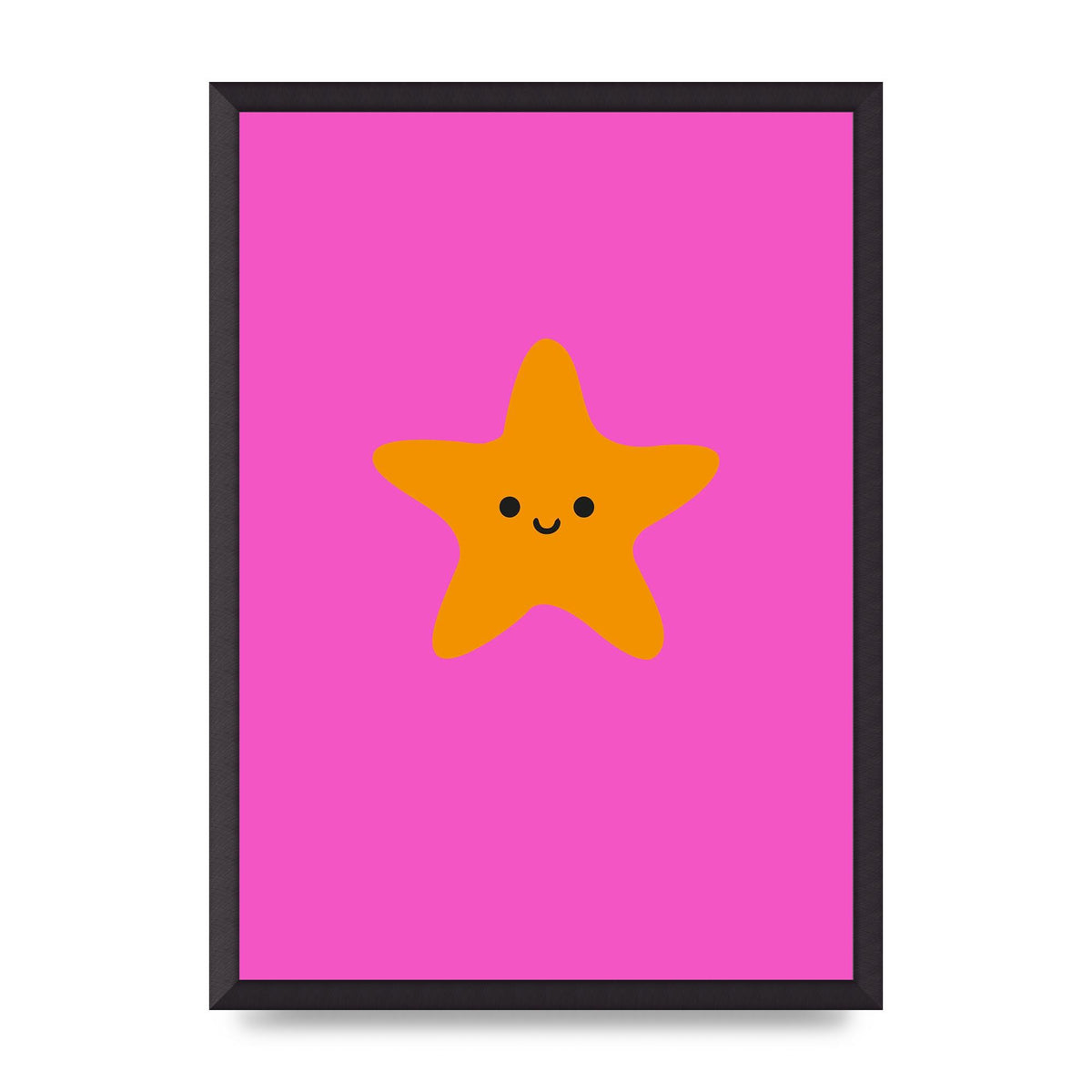 Kids Starfish Illustration Girls Wall Art - A2 framed