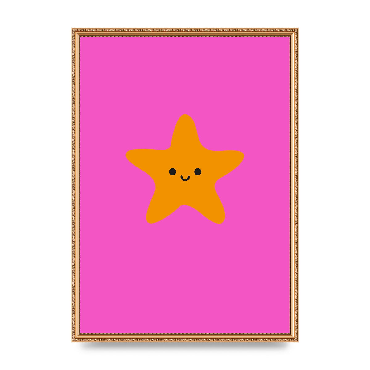 Kids Starfish Illustration Girls Wall Art - A2 framed