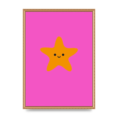 Kids Starfish Illustration Girls Wall Art - A2 framed