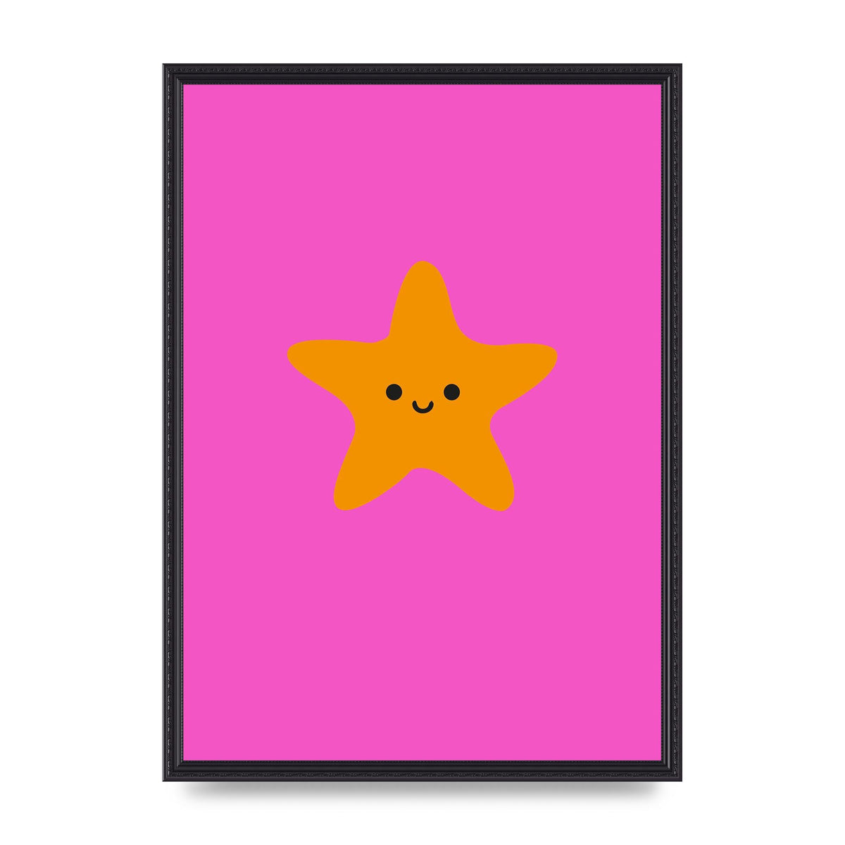 Kids Starfish Illustration Girls Wall Art - A2 framed