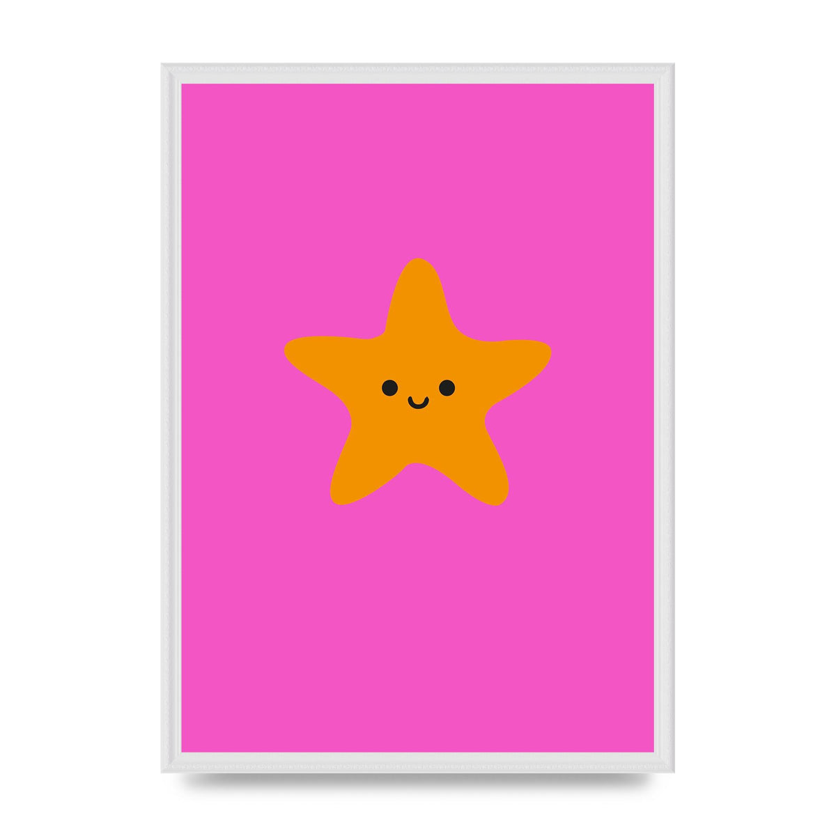 Kids Starfish Illustration Girls Wall Art - A2 framed